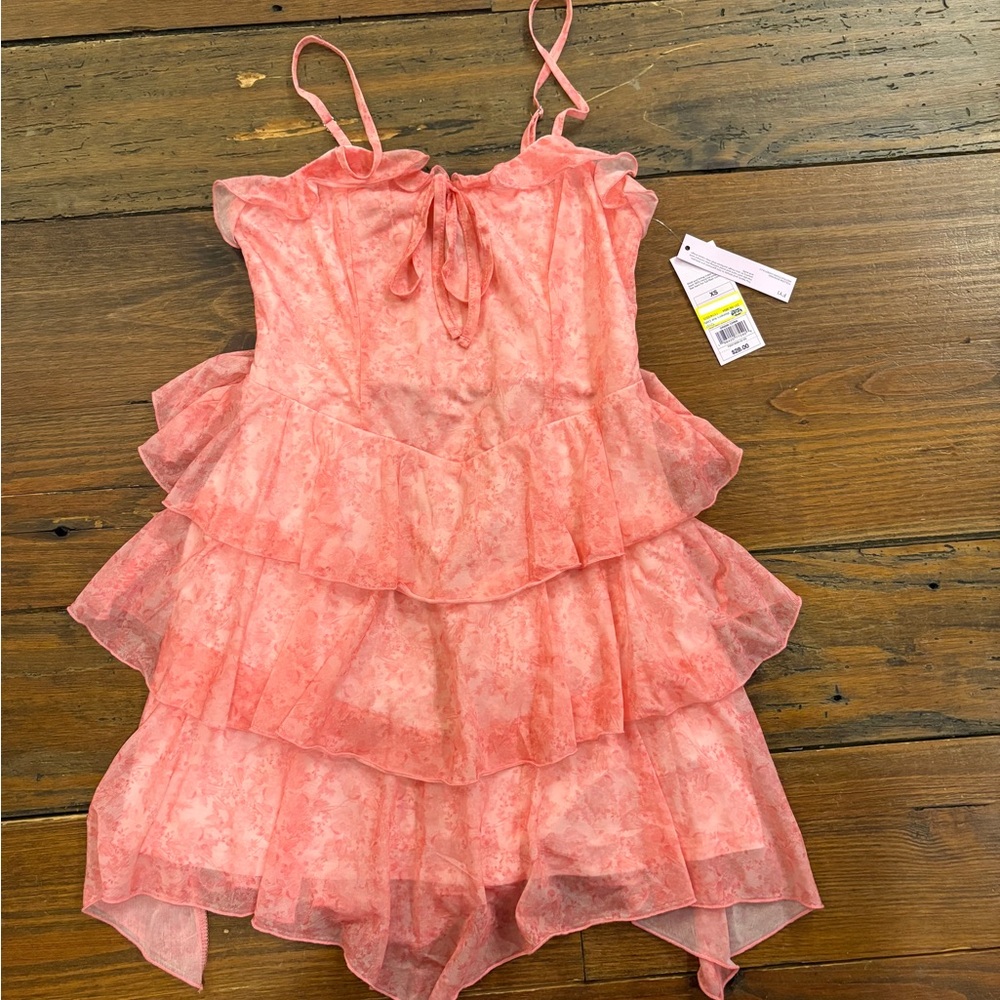 wild fable Coral Pink Ruffle Mini Dress